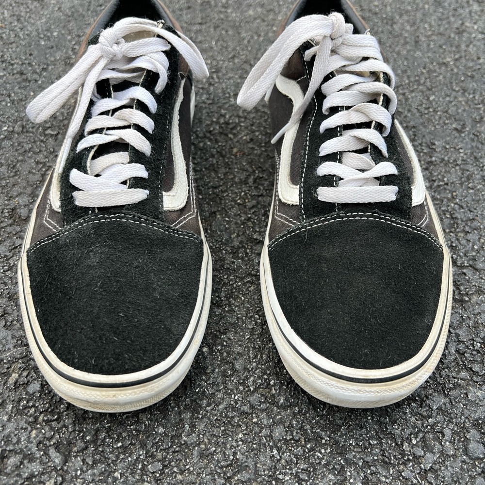 Vans Black and White Old Skool Low-Top Sneakers